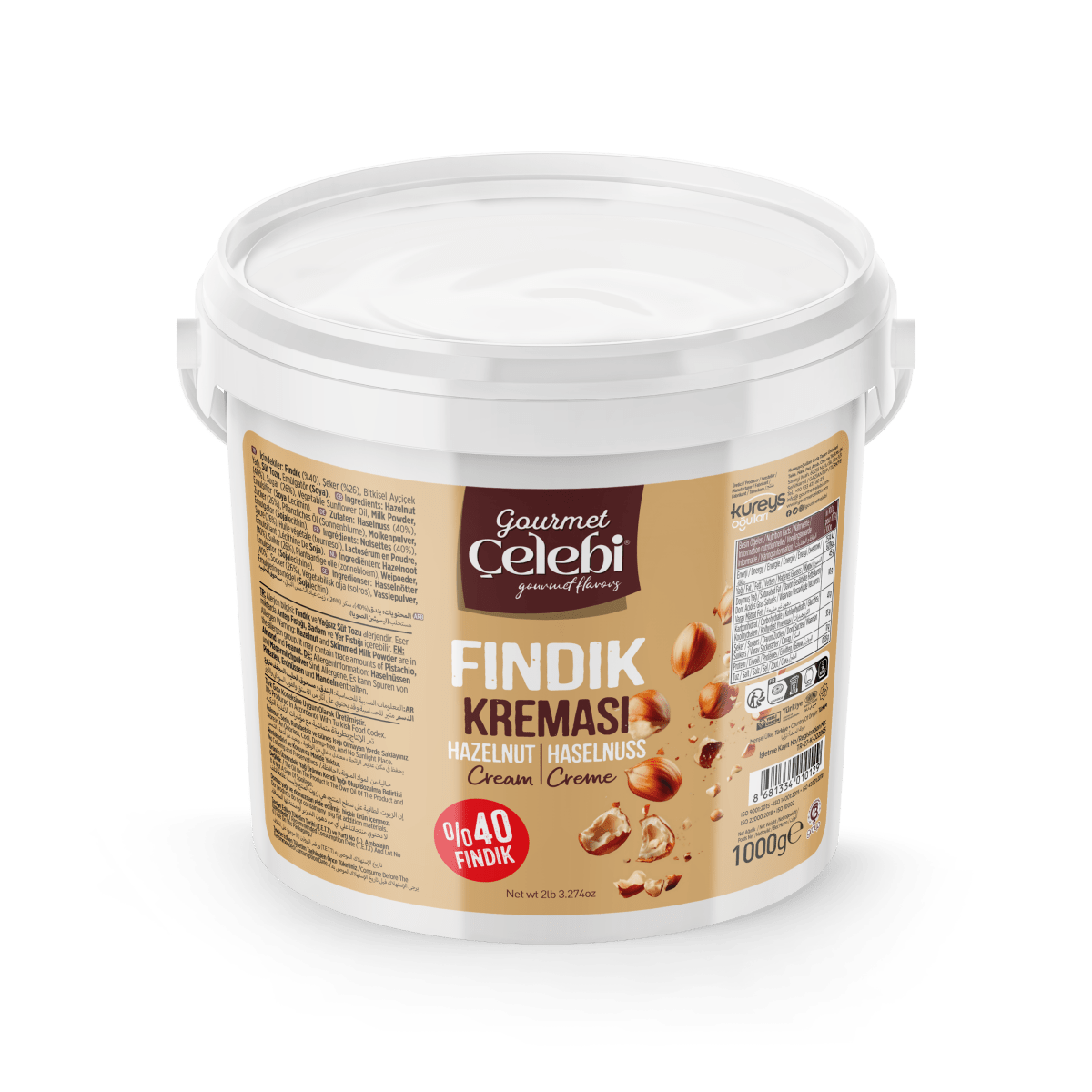 Celebiogullari Professional Hazelnut Cream (40% Hazelnut) - 500g, 1kg & 5kg Buckets - TryAladdin