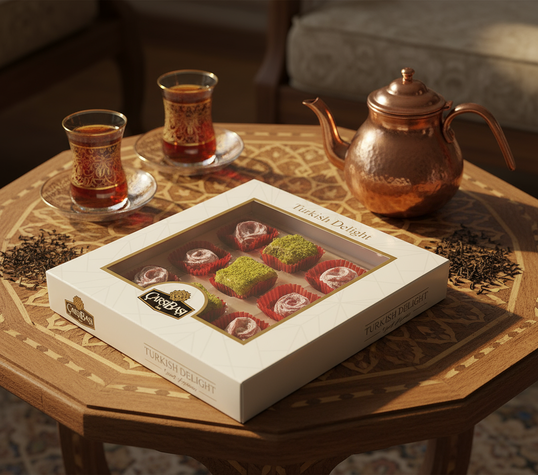 Carsibasi Premium Assorted Turkish Delight (Pistachio & Rose) - 180g Gift Box