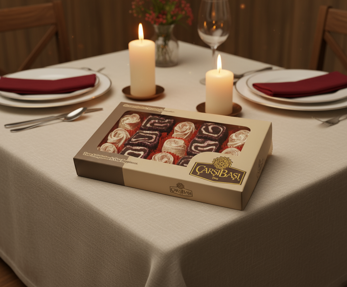 Carsibasi Premium Assorted Turkish Delight (Rose & Velvet Roll) - 350g Gift Box