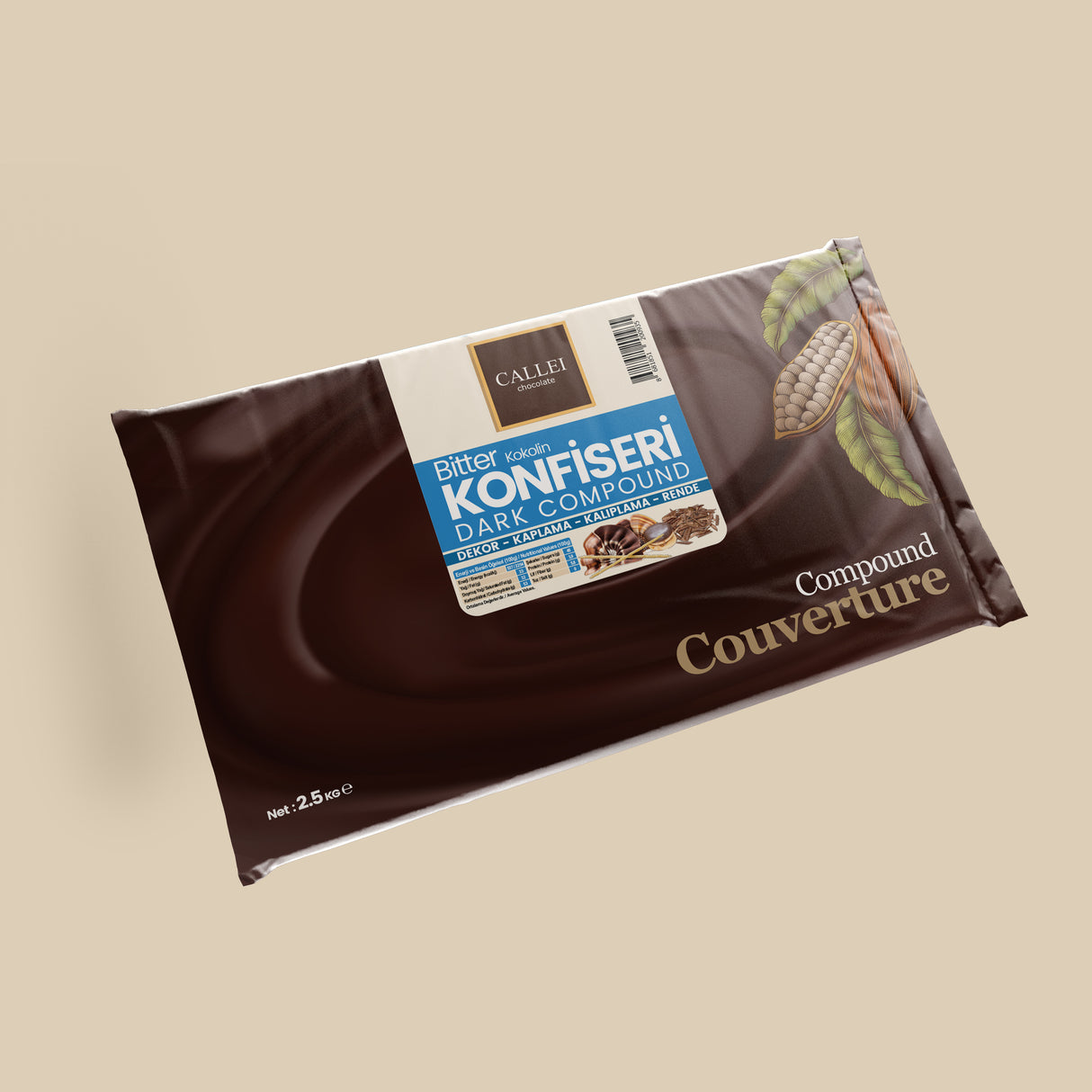 Callei Professional Dark Confectionery Chocolate Compound - 2.5kg