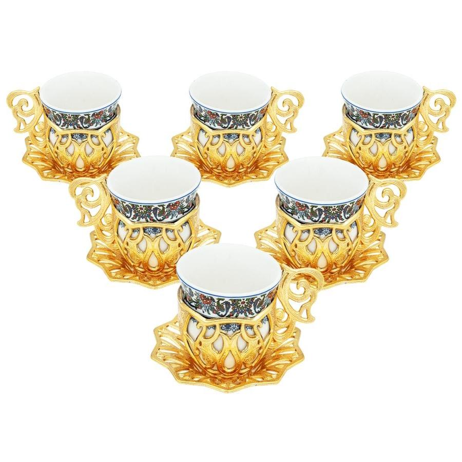 Acar | Turkish Coffee Set of Six - Sultan - Topkapi - Gold - TryAladdin