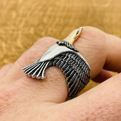 Adjustable Eagle Silver Ring - TryAladdin