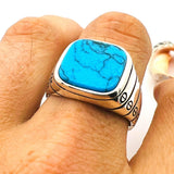 Blue Turquoise Stone Men's Ring - TryAladdin