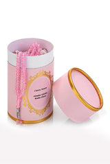 Cylender Boxed Prayer Rug and Pearl Tasbih Gift Set. Pink - TryAladdin