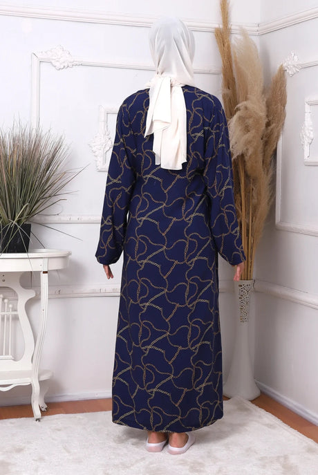 Double Breasted Collar, Cotton Viscose, Tied from the Side Prayer Dress - TryAladdin