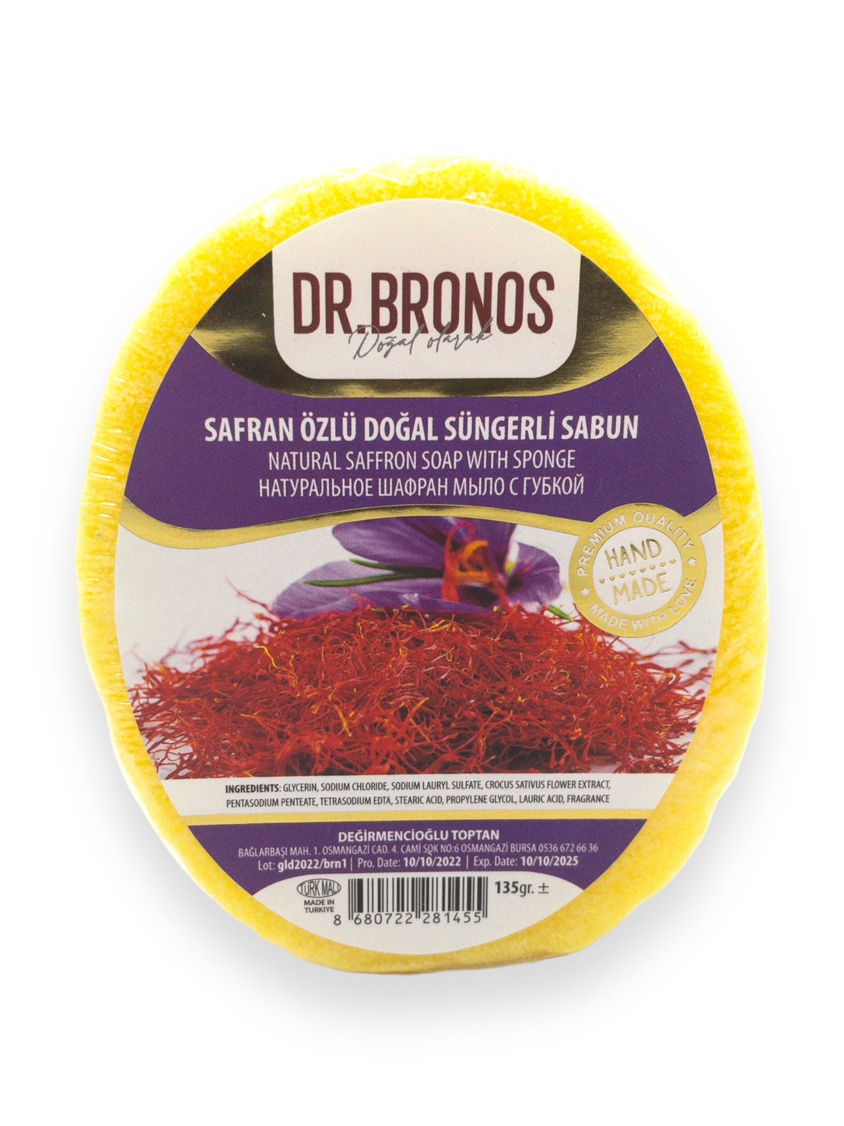 Dr. Bronos | Natural Saffron Soap with Sponge - TryAladdin