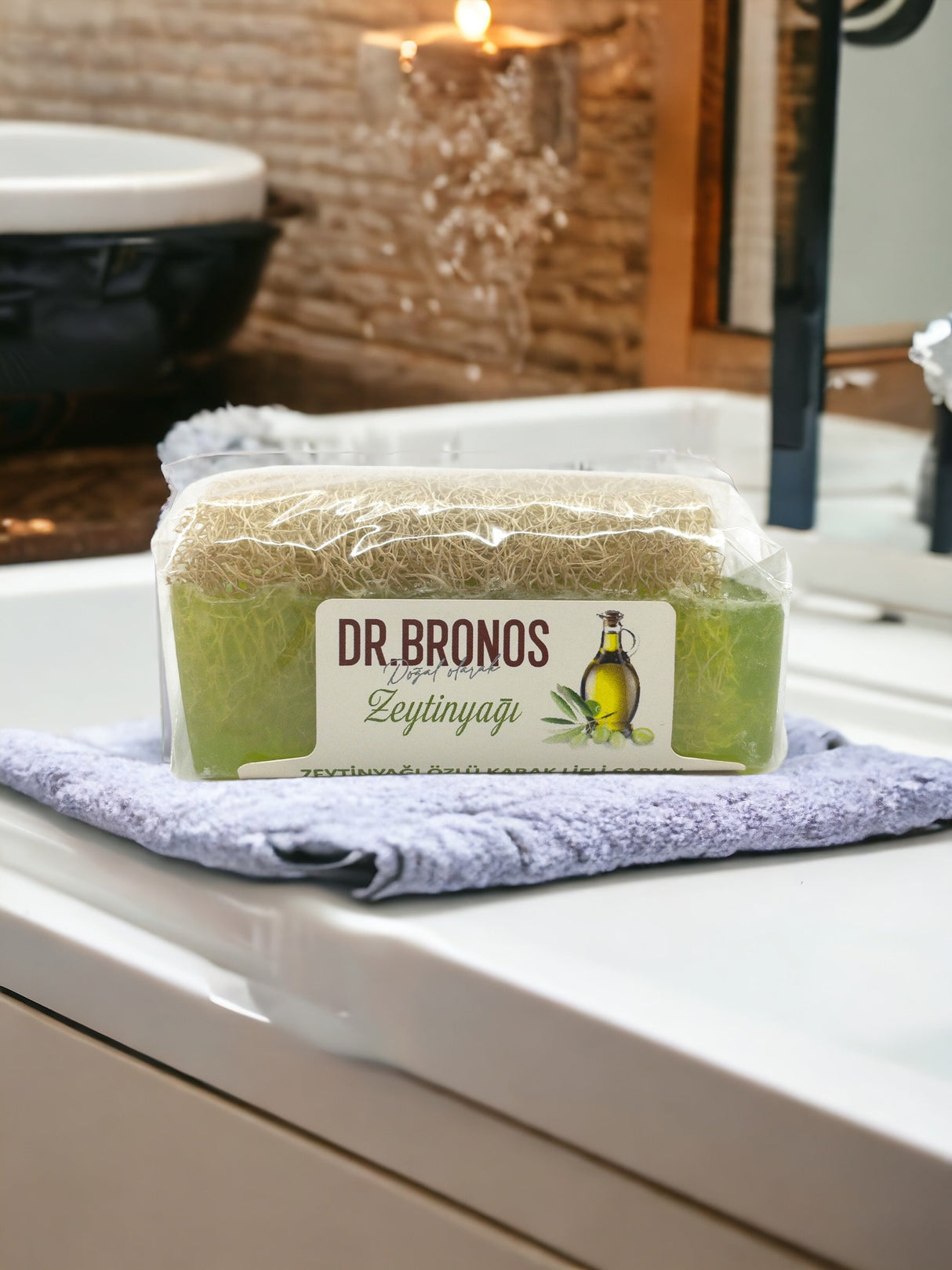 Dr. Bronos | Olive Oil Soap with Natural Pumpkin Loofah - TryAladdin