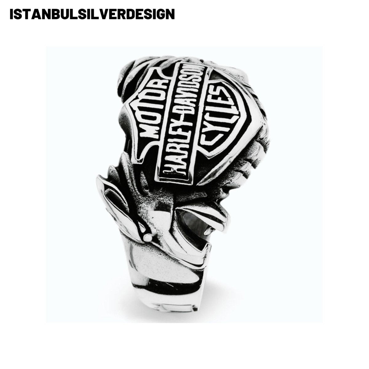 Harley Davidson 925K Sterling Silver Ring - TryAladdin