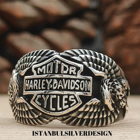 Harley Davidson Sterling Silver Ring - TryAladdin