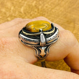 Men Tiger's Eye Stone Ring - TryAladdin