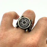 Men's 925 Sterling Silver Seal of Solomon Ring - TryAladdin