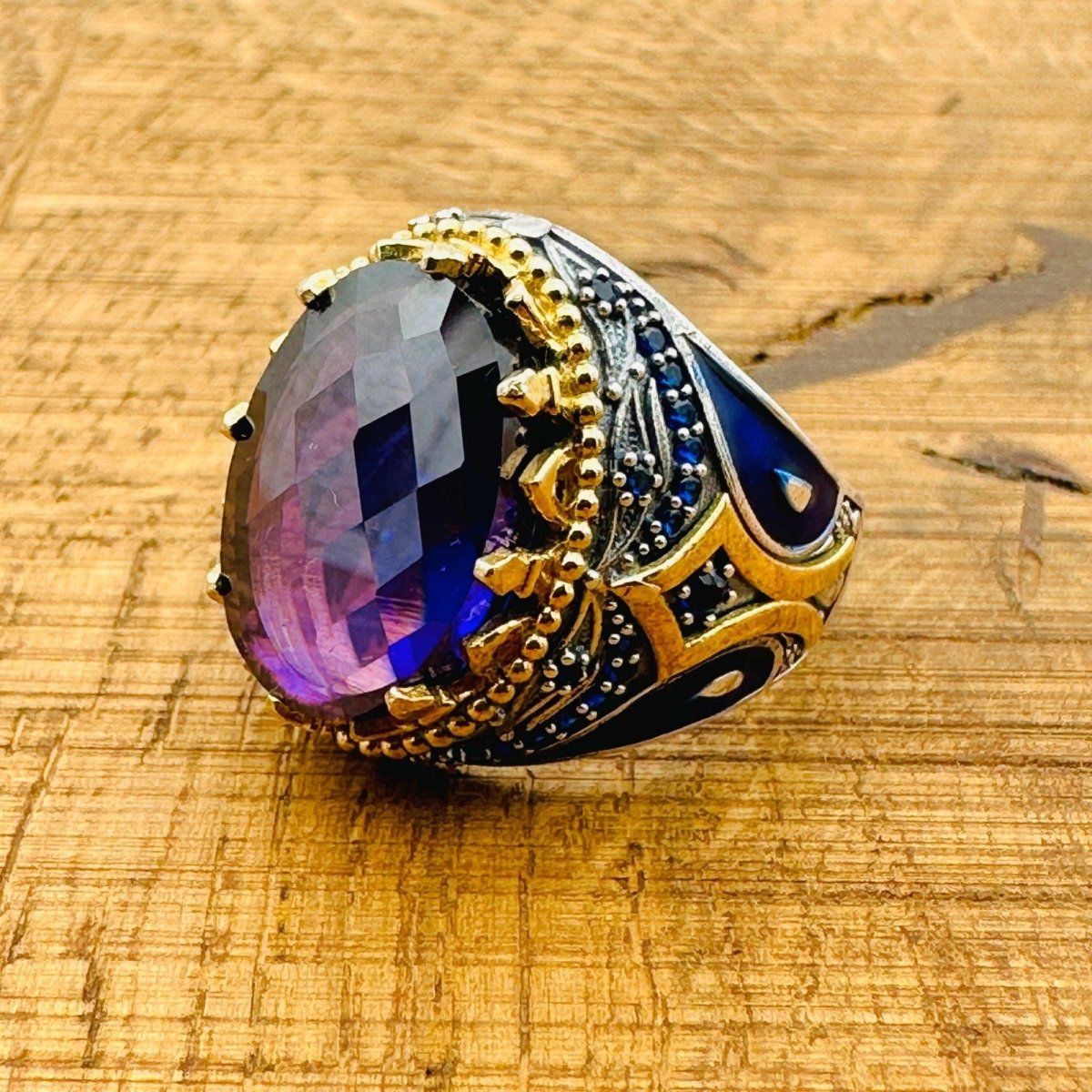 Men’s Amethyst Oval Ring - TryAladdin