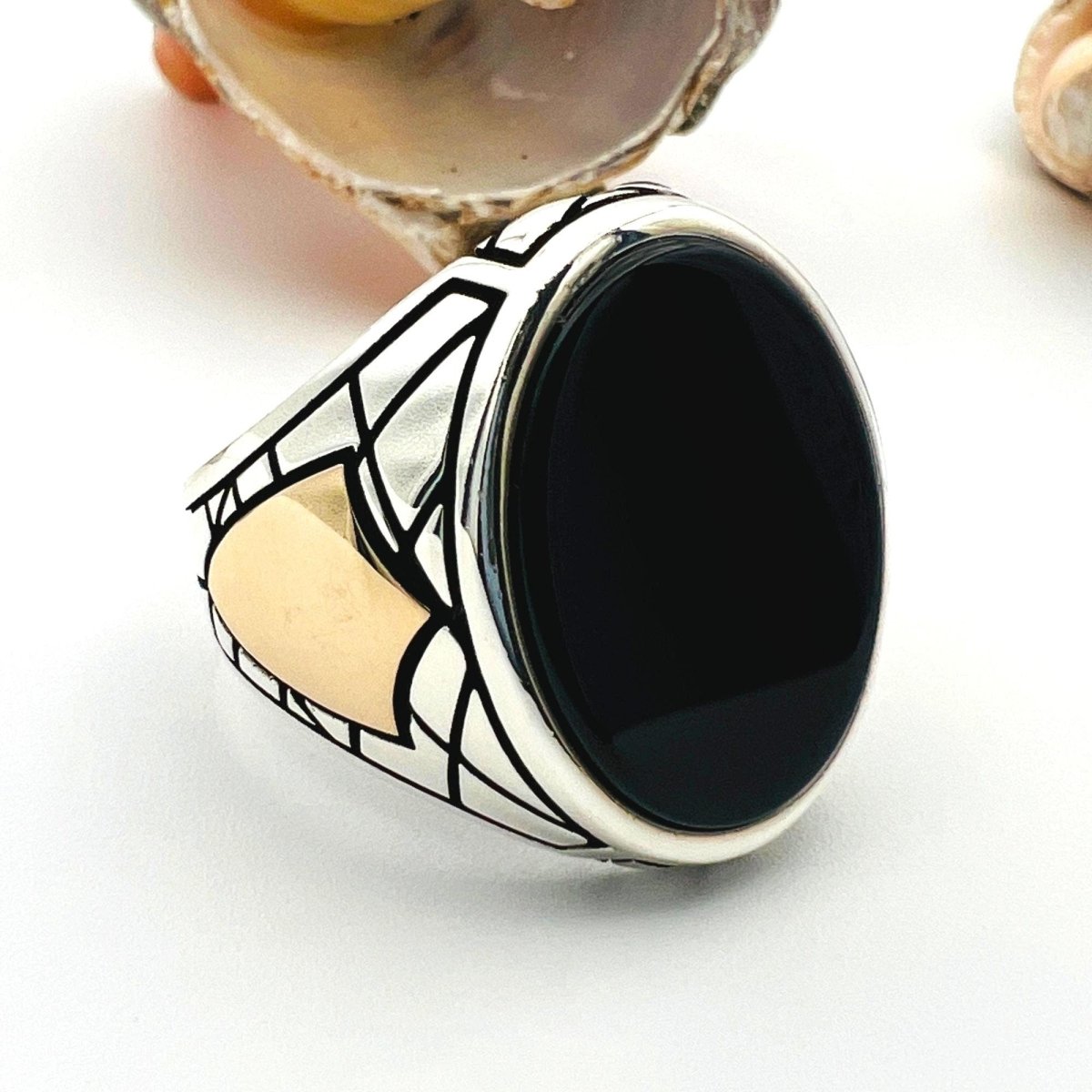 Men's Black Onyx Ottoman Ring - TryAladdin