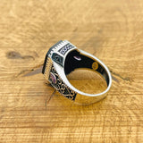 Men's Black Onyx Silver Ring - TryAladdin