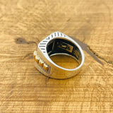 Men's Black Onyx Silver Ring - TryAladdin