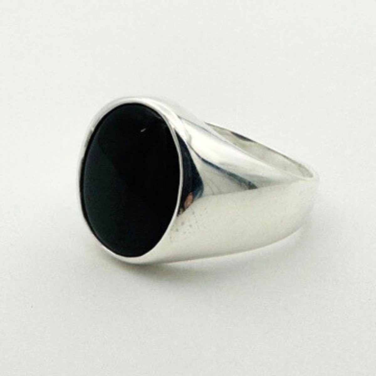 Men's Black Onyx Silver Ring - TryAladdin