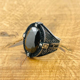 Men's Black Zircon Compass Ring - TryAladdin