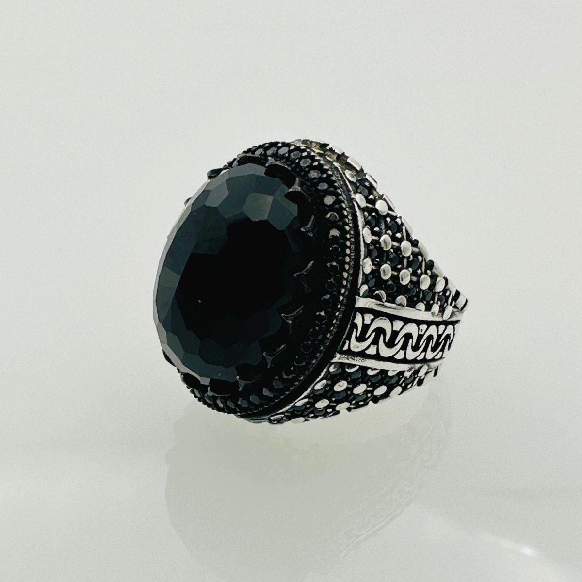 Men's Black Zircon Ring - TryAladdin