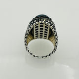 Men's Blue Lapis Lazuli Silver Ring - TryAladdin