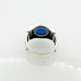 Men's Blue Sapphire Silver Ring - TryAladdin