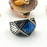 Men's Blue Sapphire Stone 925 Sterling Silver Ring - TryAladdin