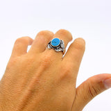 Men's Blue Zircon Silver Ring - TryAladdin