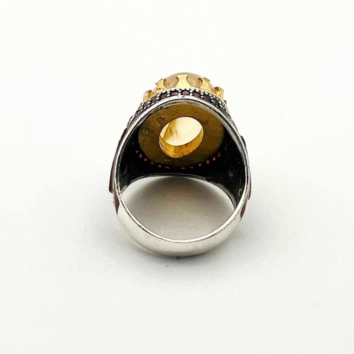 Men's Brown Agate Silver Ring - TryAladdin