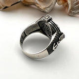 Men's Brown Agate Stone Silver Ring - TryAladdin