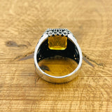 Men's Citrine Silver Ring - TryAladdin