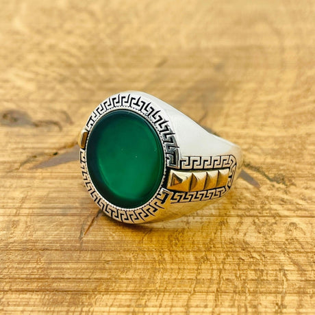 Men's Green Aqeeq Ring - TryAladdin