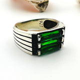 Men's Green Emerald Stone Ring - TryAladdin