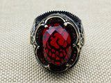 Men's Handmade Red Stone Ottoman Ring - TryAladdin