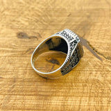 Men's Natural Stone Black Onyx Square Ring - TryAladdin