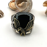 Men's Onyx Stone American Eagle Ring - TryAladdin