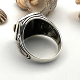 Men's Onyx Stone American Eagle Ring - TryAladdin