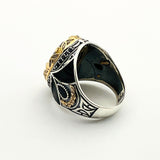 Men's Oval Onyx Silver Ring - TryAladdin