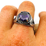 Men's Purple Amethyst Stone Ring - TryAladdin