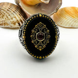 Men's Red Agate Stone Silver Ring - TryAladdin