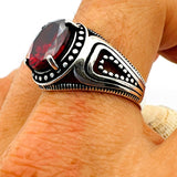 Men's Red Ruby Stone Ring - TryAladdin