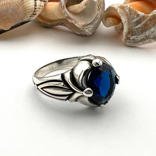 Men's Sapphire Stone Blue Ring - TryAladdin