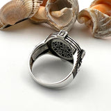 Men's Silver Ring, Agate Stone Ring - TryAladdin