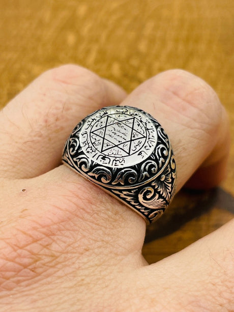 Men's Star of David Silver Ring - TryAladdin