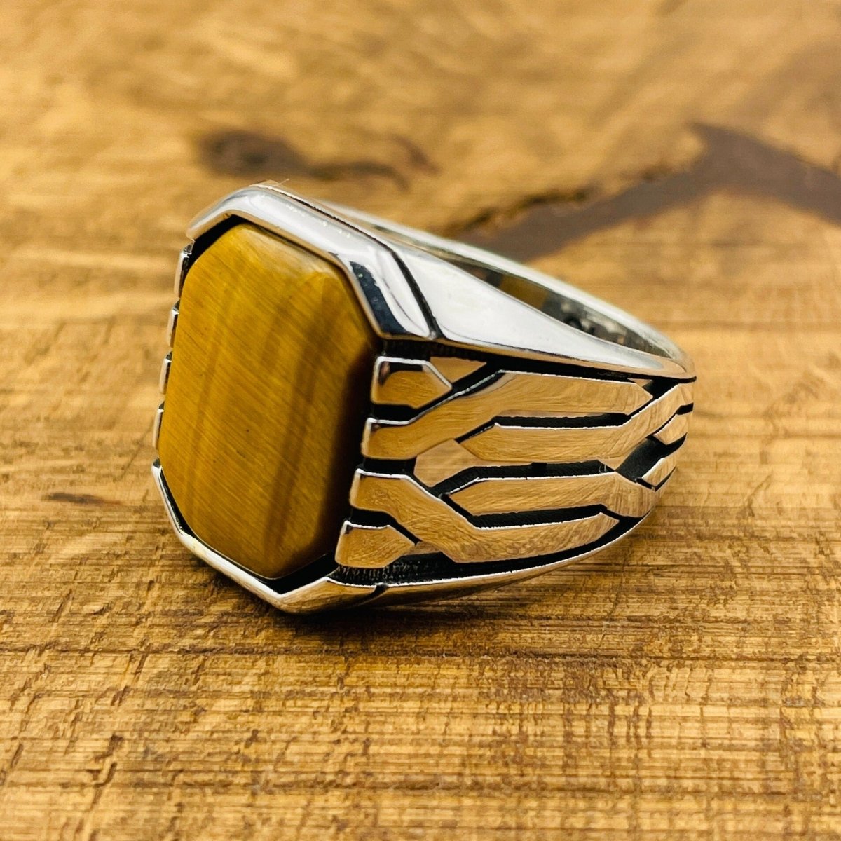 Men’s Tiger Eye Ottoman Ring - TryAladdin