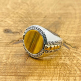 Men's Tiger's Eye Silver Ring - TryAladdin