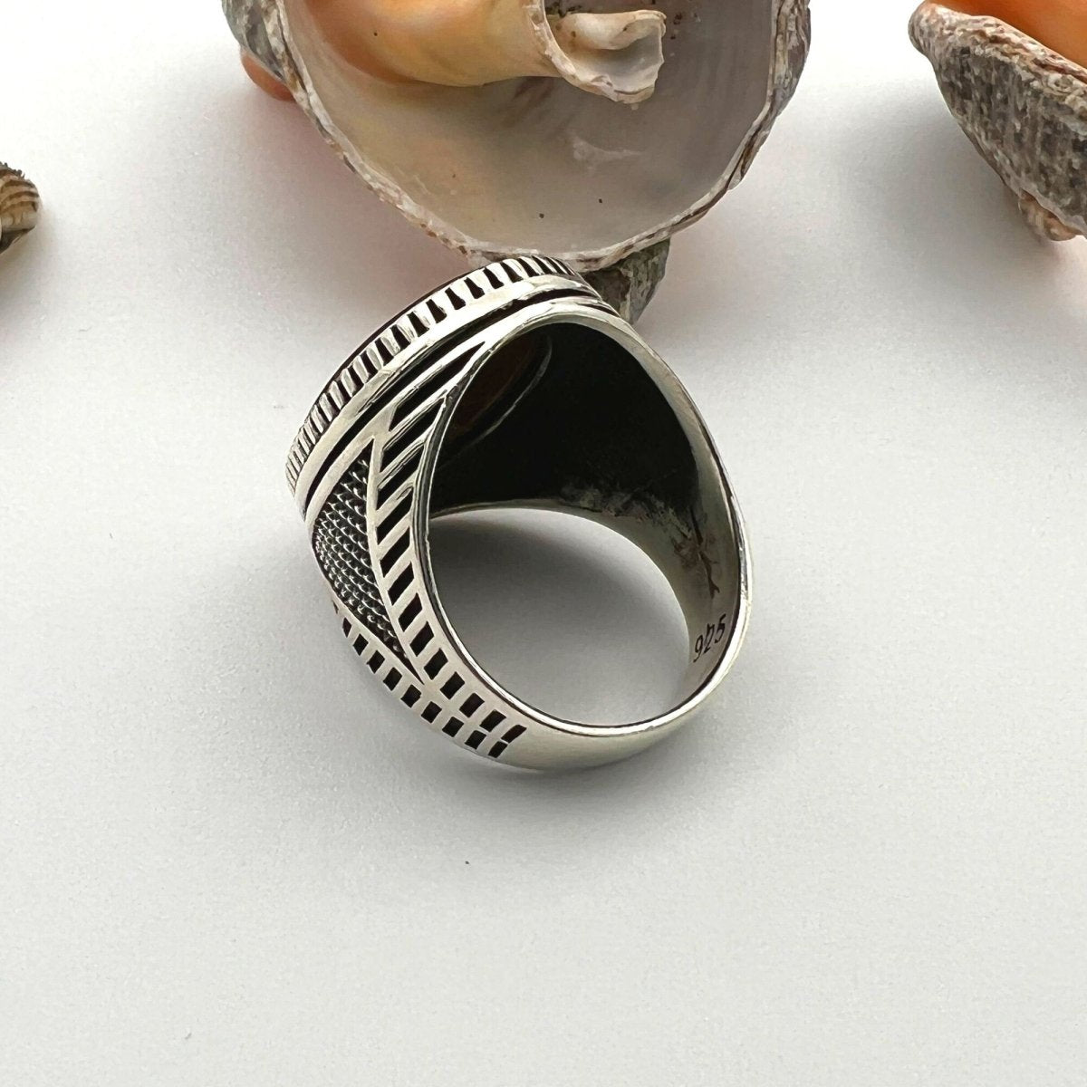 Men's Tiger's Eye Stone Silver Ring - TryAladdin