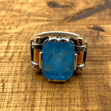 Men's Turkish Turquoise Handmade Silver Ring - TryAladdin