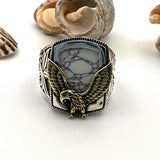 Men's Turquoise Stone Handmade Silver Ring - TryAladdin