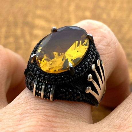 Men's Zultanite Color Changing Stone Silver Ring - TryAladdin