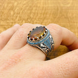 Multi - Color Zultanite Stone Men's Ring - TryAladdin