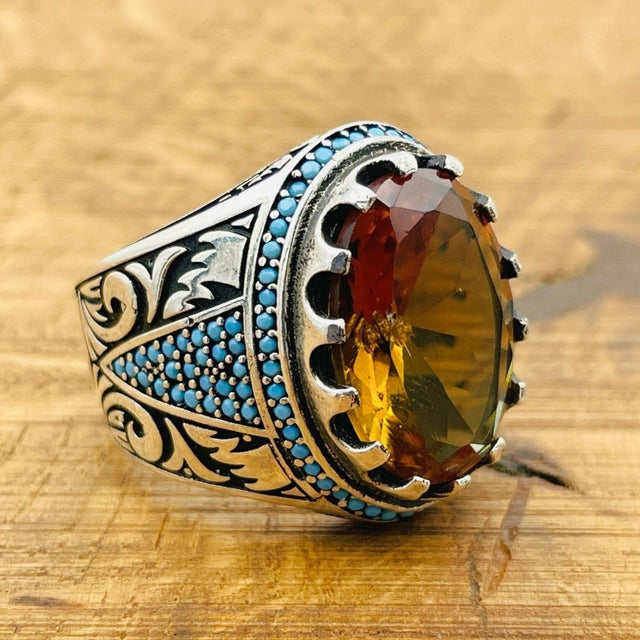 Multi - Color Zultanite Stone Men's Ring - TryAladdin